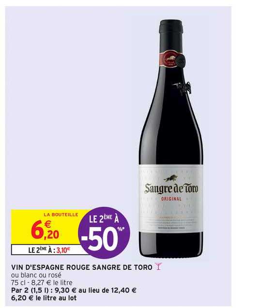 vin d'espagne rouge sangre de toro