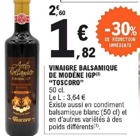 Vinaigre Balsamique De Modène Igp "toscoro"