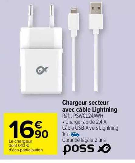 Chargeur Secteur Avec Câble Lightning