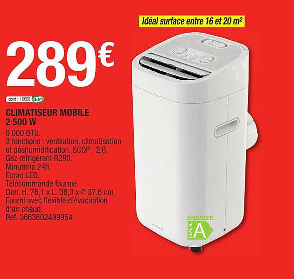 climatiseur mobile 2500w