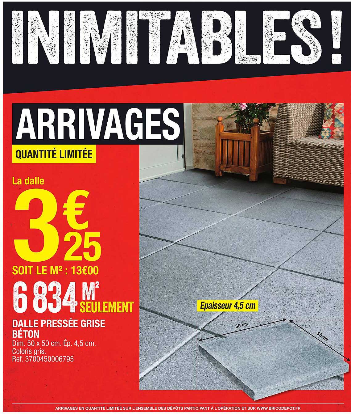 dalle pressée grise béton