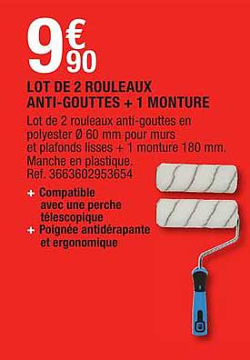 lot de 2 rouleaux anti-gouttes + 1 monture
