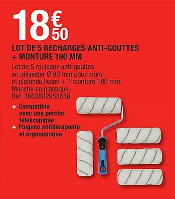 lot de 5 recharges anti-gouttes + monture 1800 mm