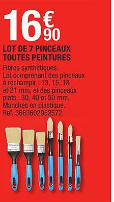 lot de 7 pinceaux toutes peintures