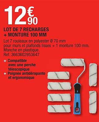 lot de 7 recharges + monture 100 mm