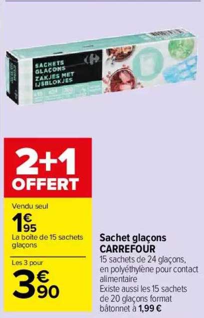 sachet glaçon carrefour