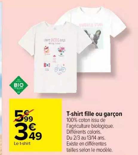 t-shirt fille ou garçon