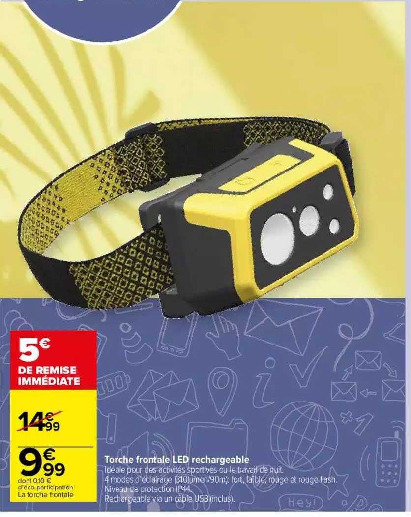 torche frontale led rechargeable