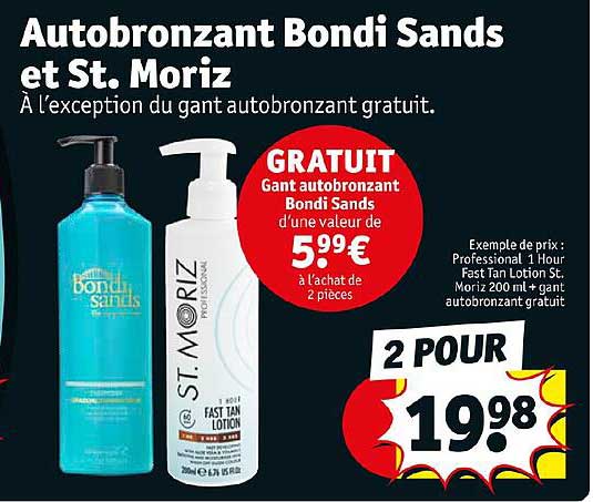 autobronzant bondi sands et st. moriz