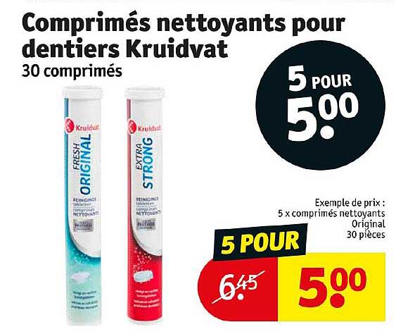 comprimés nettoyants pour dentiers kruidvat