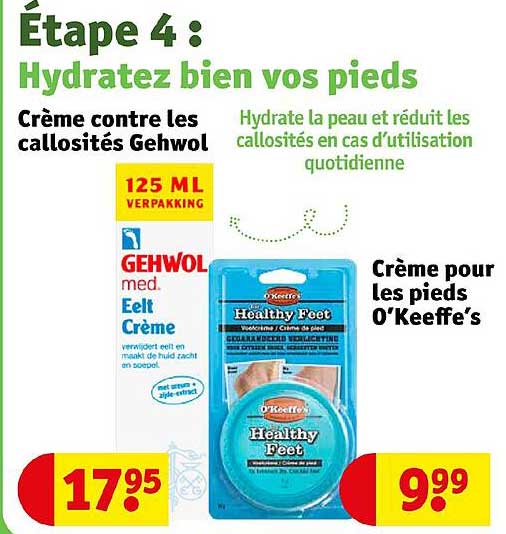 crème contre les callosités gehwol, crème pour les pieds o'keeffe's