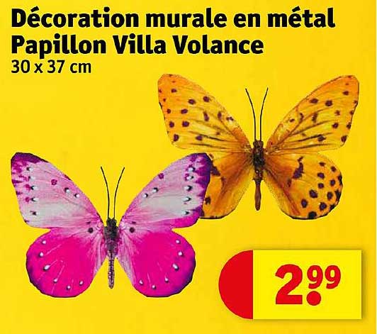 décoration murale en métal papillon villa volance