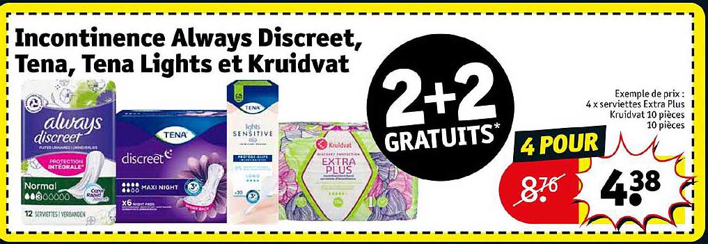 Incontinence Always Discreet, Tena, Tena Lights Et Kruidvat