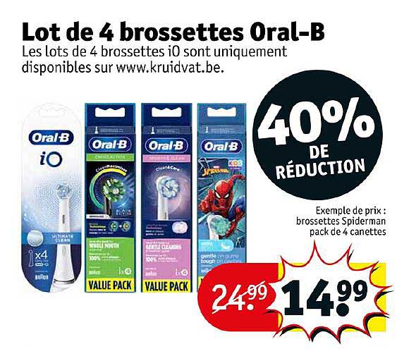 lot de 4 brossettes oral-b