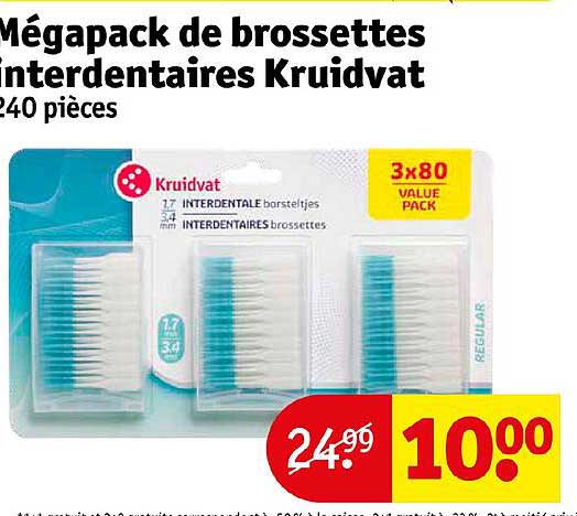 mégapack de brossettes interdentaires kruidvat