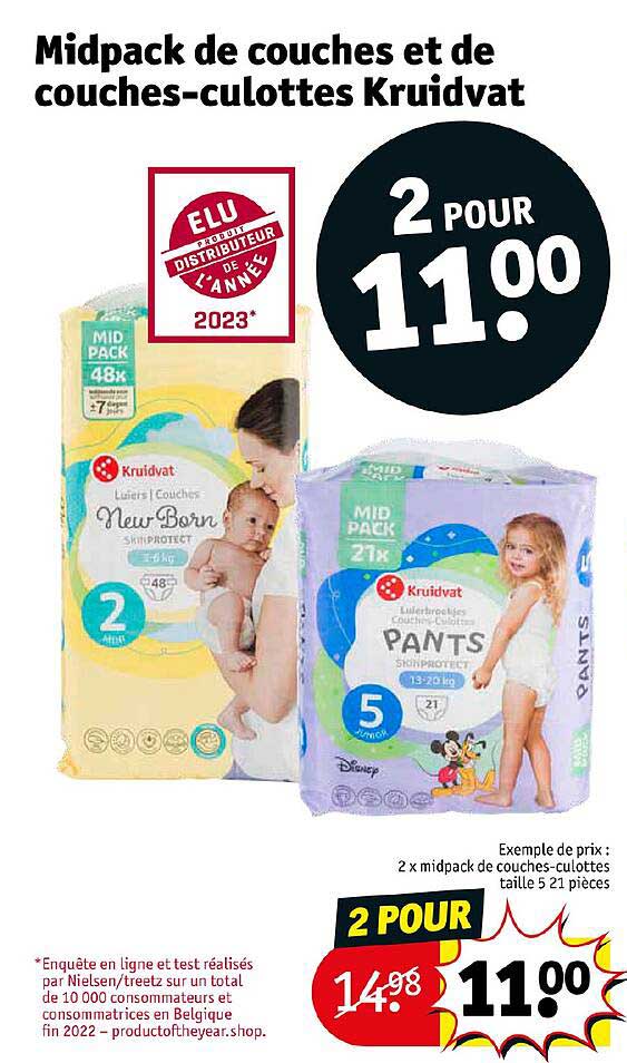 midpack de couches et de couches-culottes kruidvat