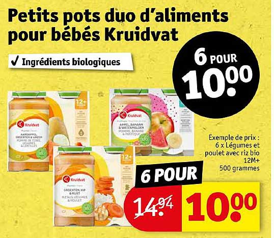 petits pots duo d'aliments pour bébés kruidvat