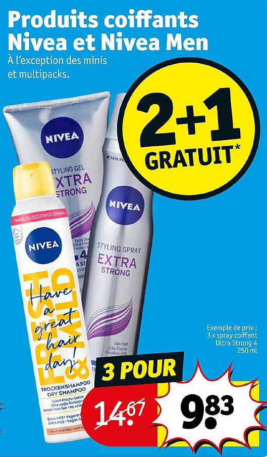 produits coiffants nivea et nivea men