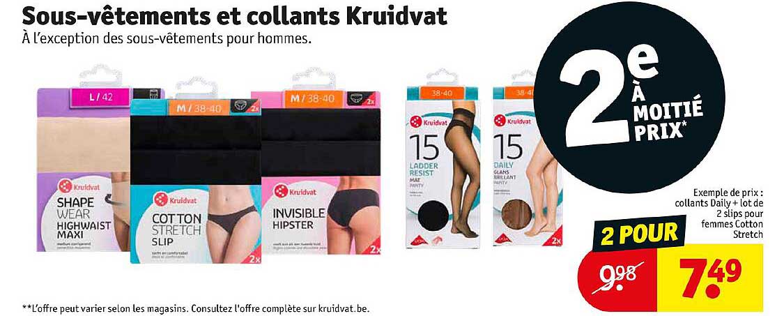 sous-vêtements et collants kruidvat