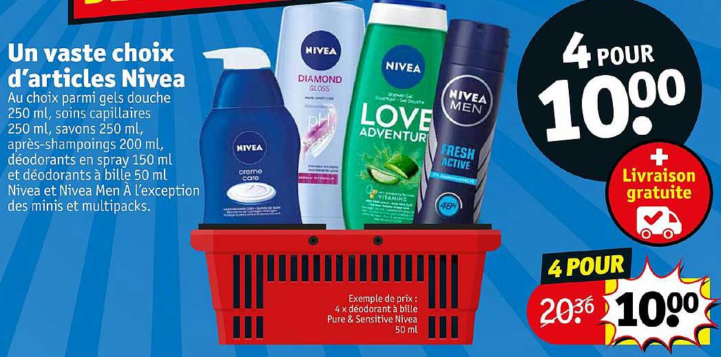 un vaste choix d'articles nivea