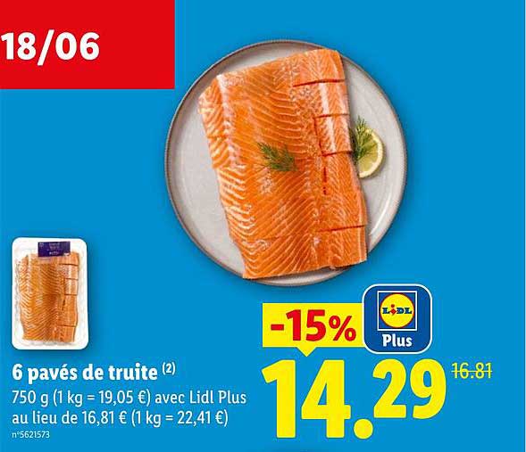 6 pavés de truite