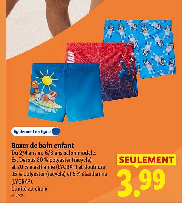 Boxer de bain enfant