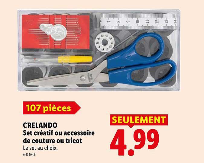CRELANDO Set créatif ou accessoire de couture ou tricot