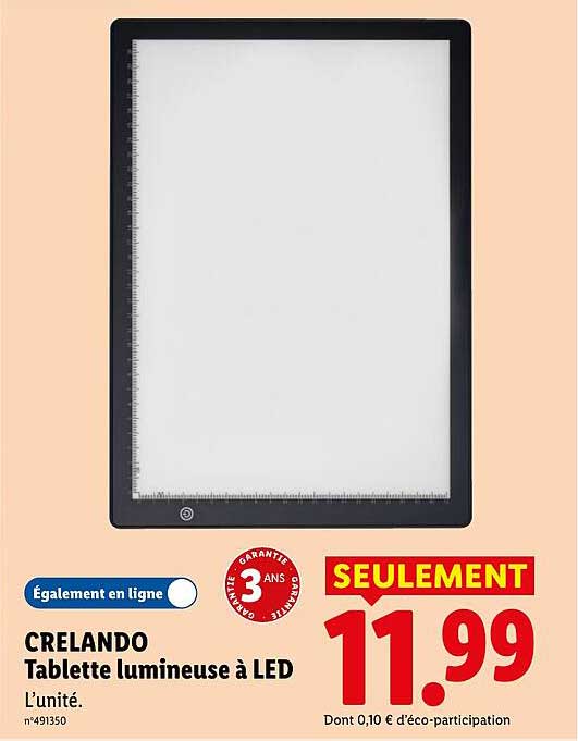 CRELANDO Tablette lumineuse à LED