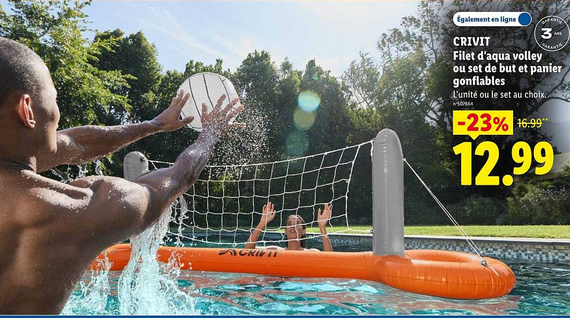 CRIVIT Filet d'aqua volley ou set de but et panier gonflables