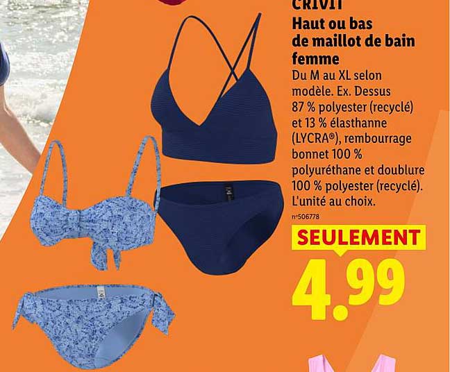 CRIVIT Haut ou bas de maillot de bain femme