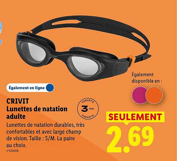 CRIVIT Lunettes de natation adulte