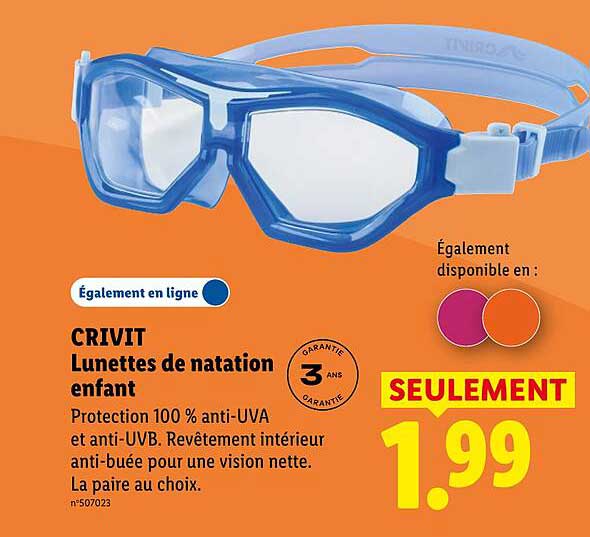 CRIVIT Lunettes de natation enfant