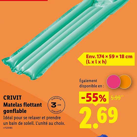 CRIVIT Matelas flottant gonflable