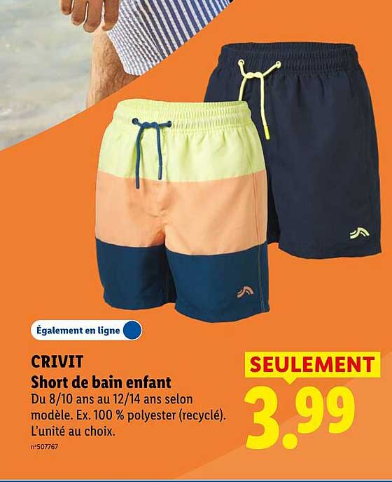 CRIVIT Short de bain enfant