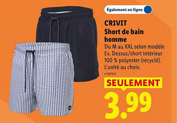 CRIVIT Short de bain homme