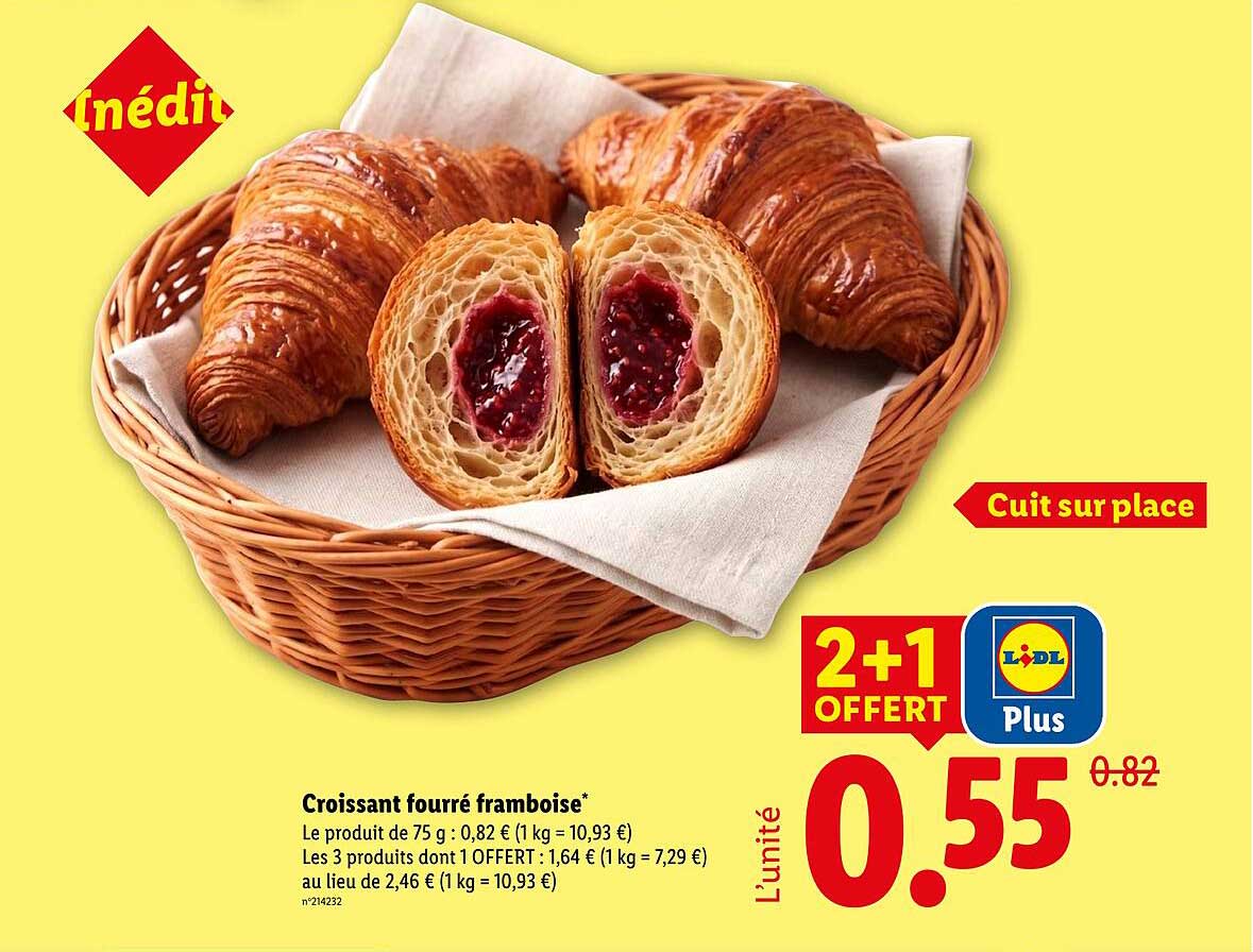 Croissant fourré framboise