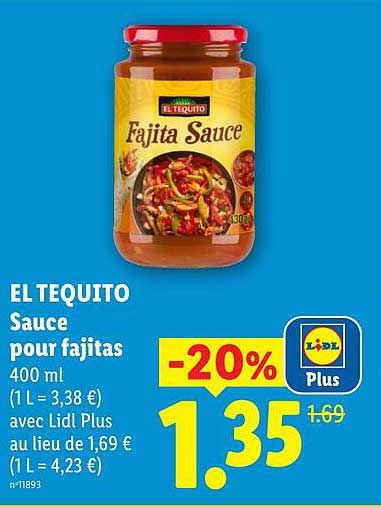 EL TEQUITO Sauce pour fajitas