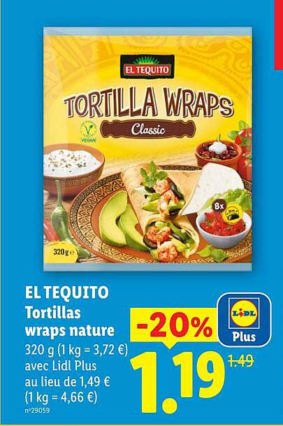 EL TEQUITO Tortilla Wraps