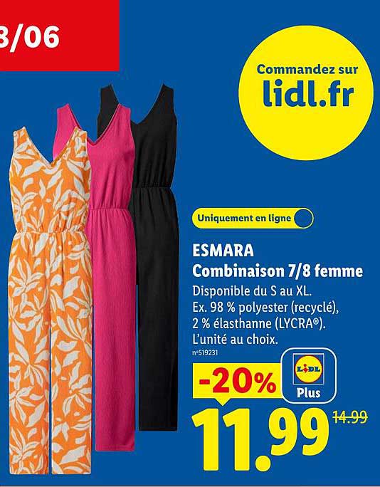ESMARA Combinaison 7/8 femme