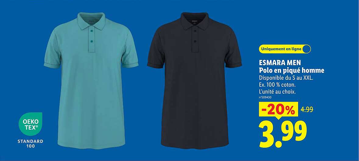 ESMARA MEN Polo en piqué homme