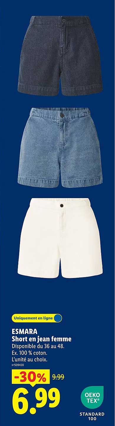 ESMARA Short en jean femme