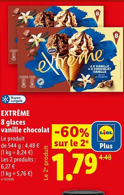 Extrême 8 glaces vanille chocolat