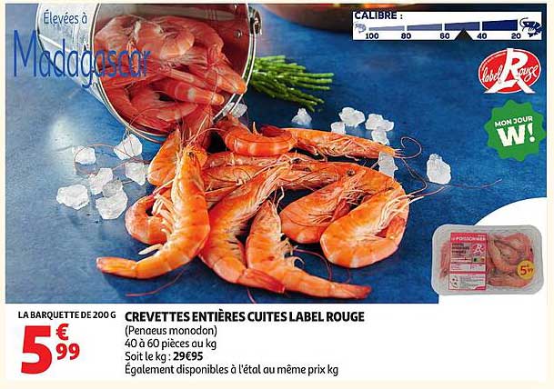 Label Rouge CREVETTES ENTIÈRES CUITES