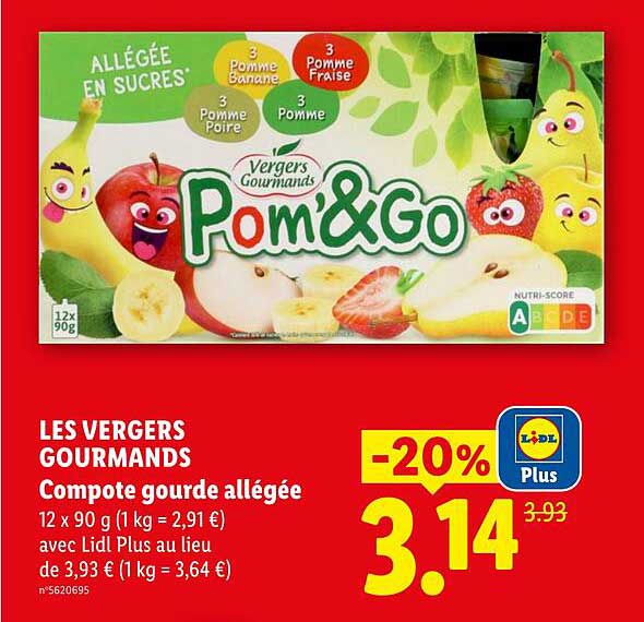 Les Vergers Gourmands Compote gourde allégée
