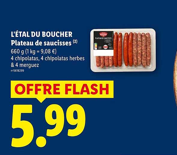 L'ÉTAL DU BOUCHER Plateau de saucisses