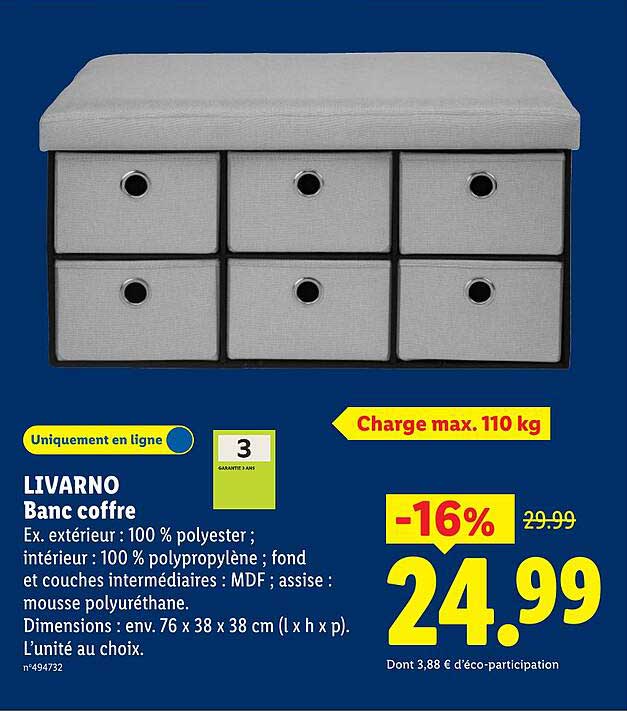 LIVARNO Banc coffre