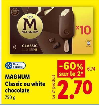 MAGNUM Classic ou white chocolate