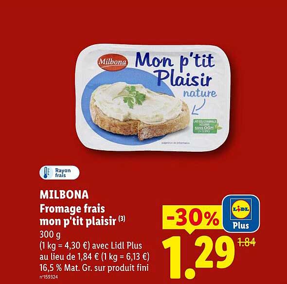 Milbona Fromage frais mon p'tit plaisir