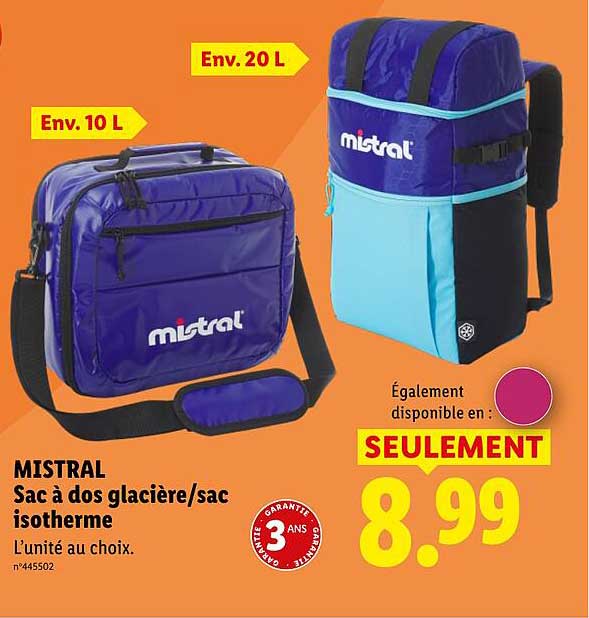 MISTRAL Sac à dos glacière/sac isotherme