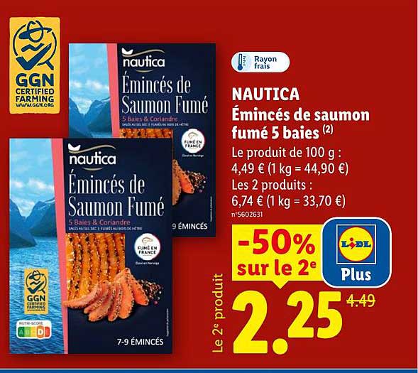 NAUTICA Émincés de saumon fumé 5 baies